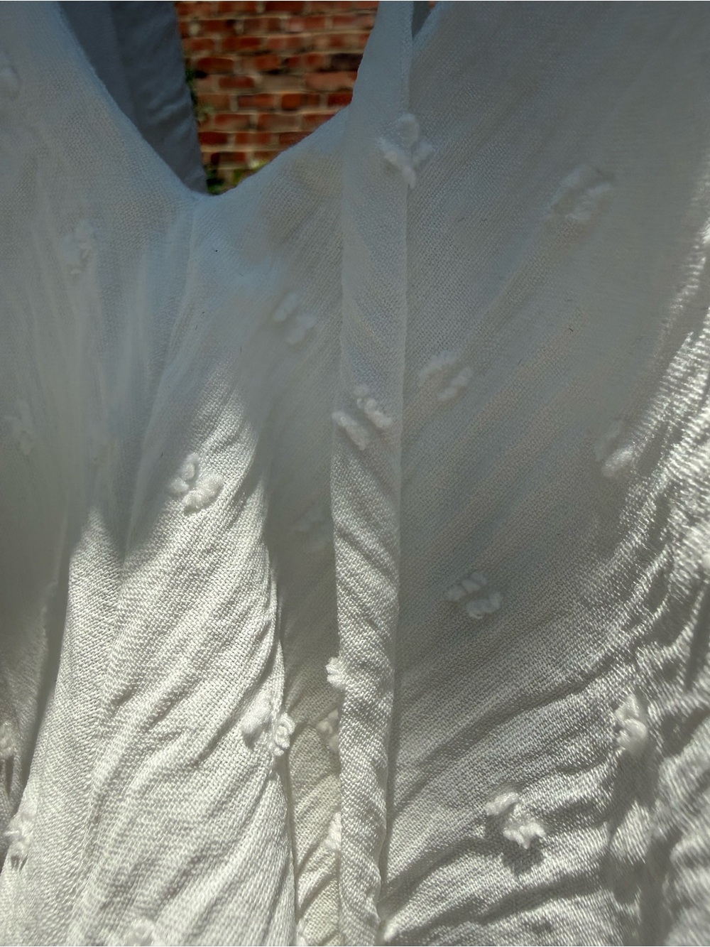 Elegant White Ruffle-Trim Midi Dress with V-Neck - Fully Lined - 3X - like new - Picture 3 of 4